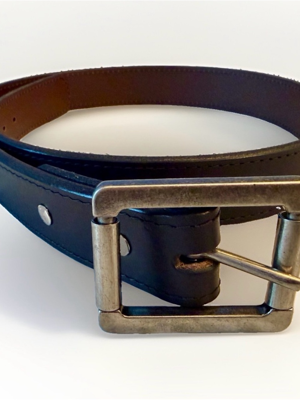 Hanks Belts Reversible Leather Double Roller Belt Men’s Size 40 1.5" USA BL/BR